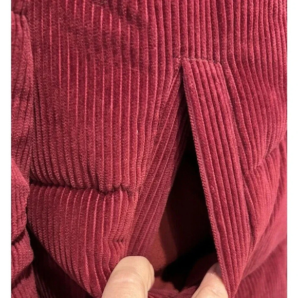 Old Navy Women's Oversize Puffer Wine Corduroy Padded Jacket Pockets Zip Large‎ - Picture 5 of 8
